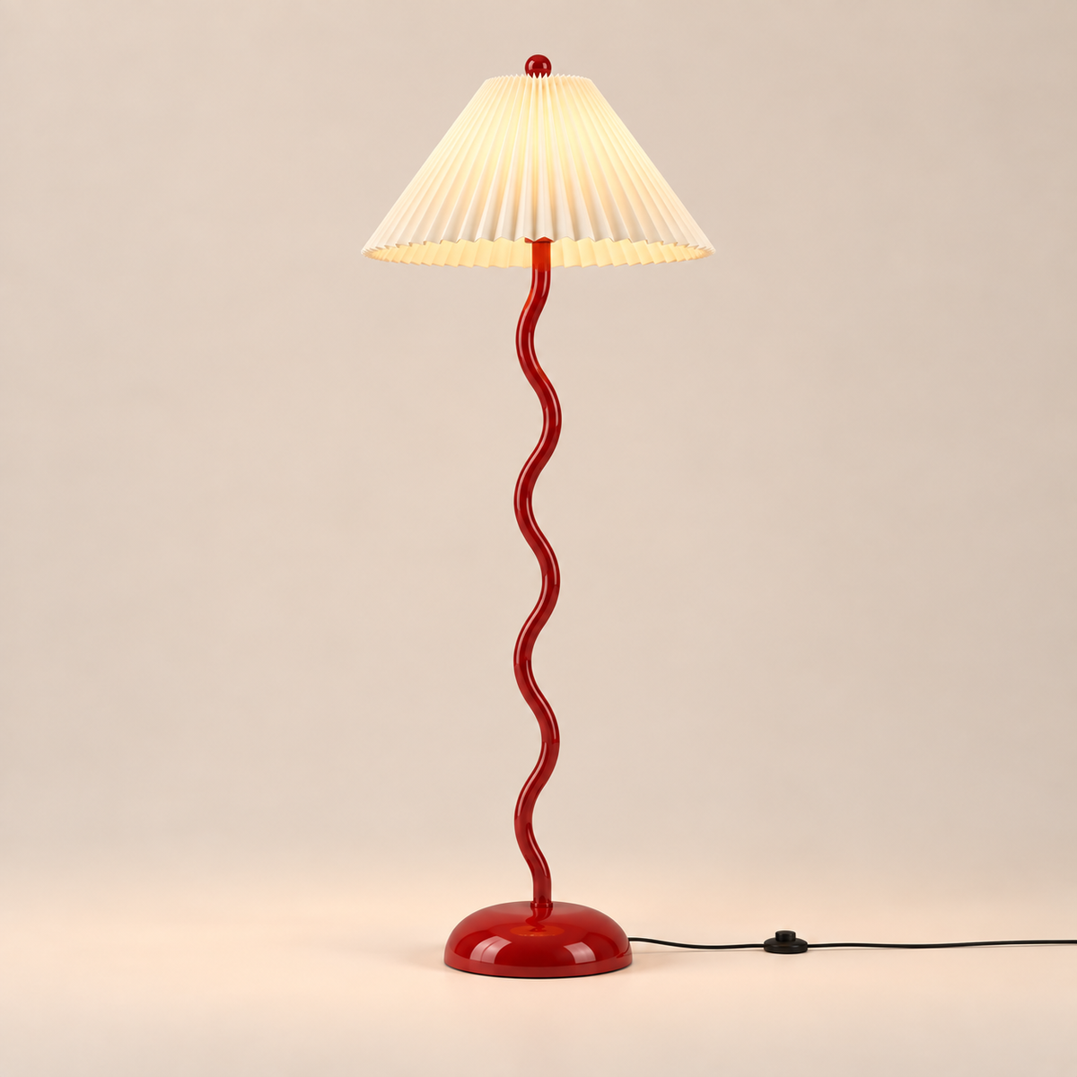 Wavy Floor Lamp - Crimson Red
