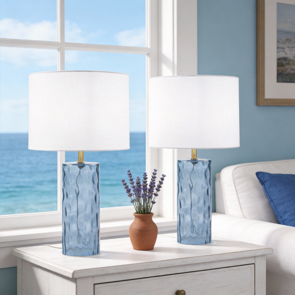 Deniz Glass Table Lamp (Set of 2)