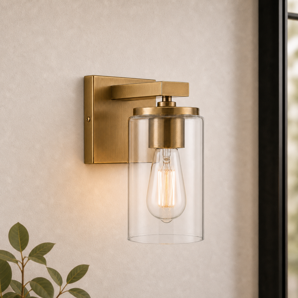 MERIDIAN Bathroom Vanity Light - 1-Light — Splash-Safe Bathroom Mirror Lighting