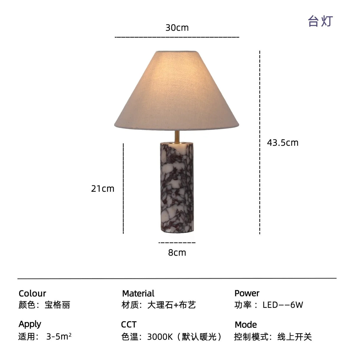 Designer Minimalist Marble Table Lamp LED E14 Luxury Atmosphere Desk Lights Home Decor Bedroom Bedside Living Room Study Hotel