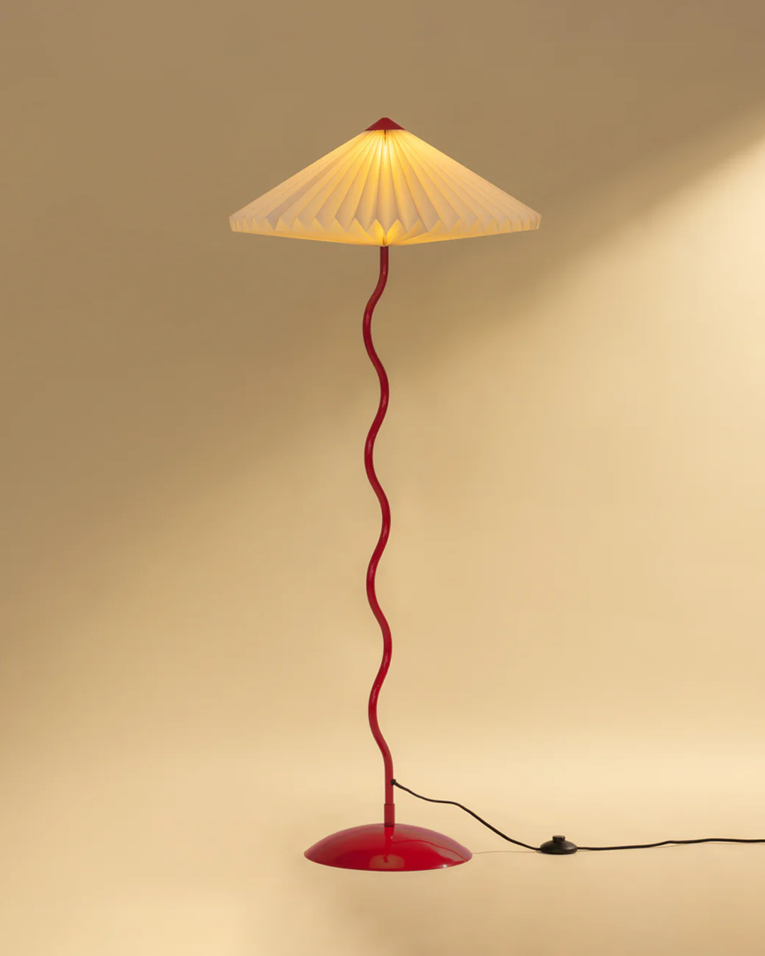 Wavy Floor Lamp - Crimson Red