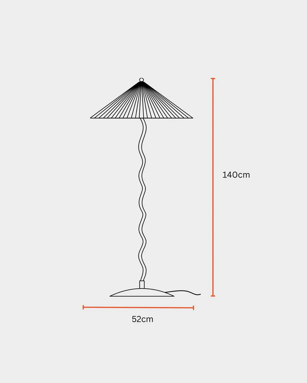 Wavy Floor Lamp - Crimson Red