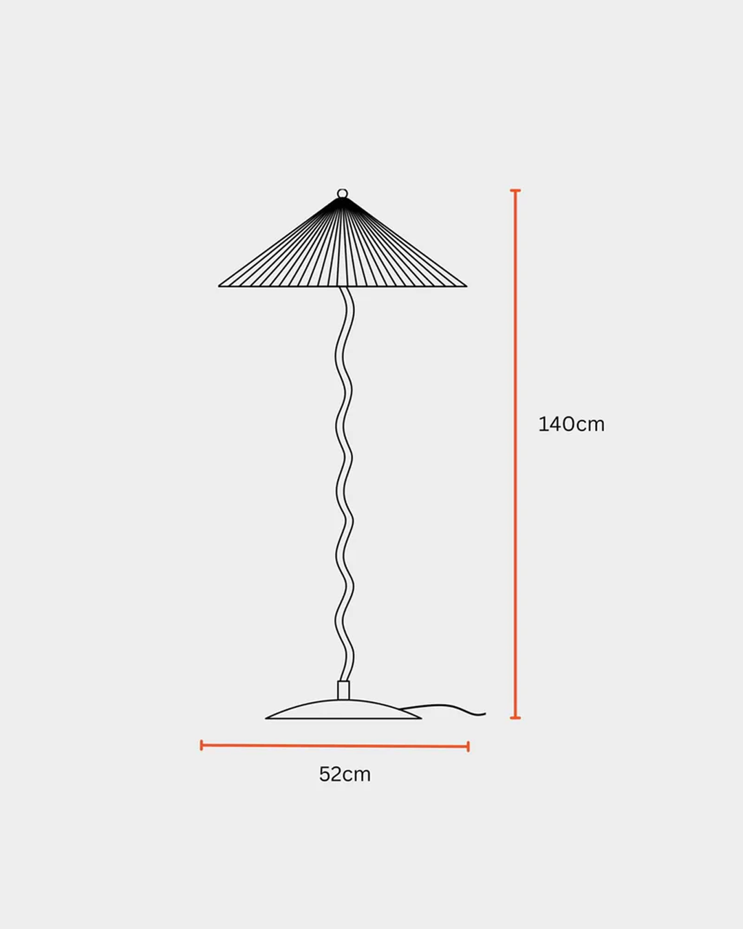 Wavy Floor Lamp - Crimson Red