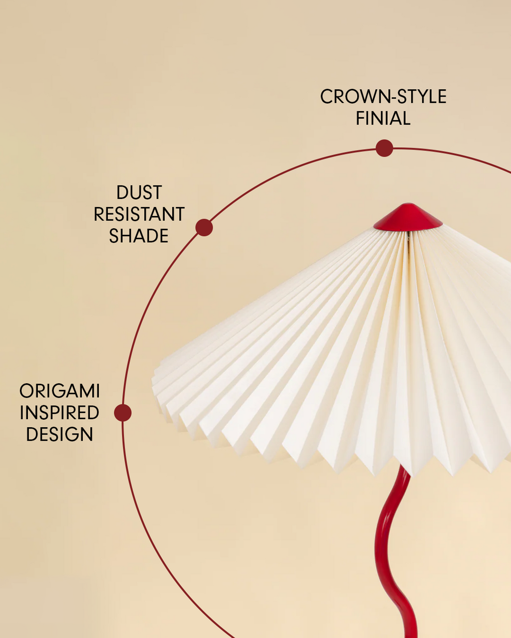 Wavy Floor Lamp - Crimson Red