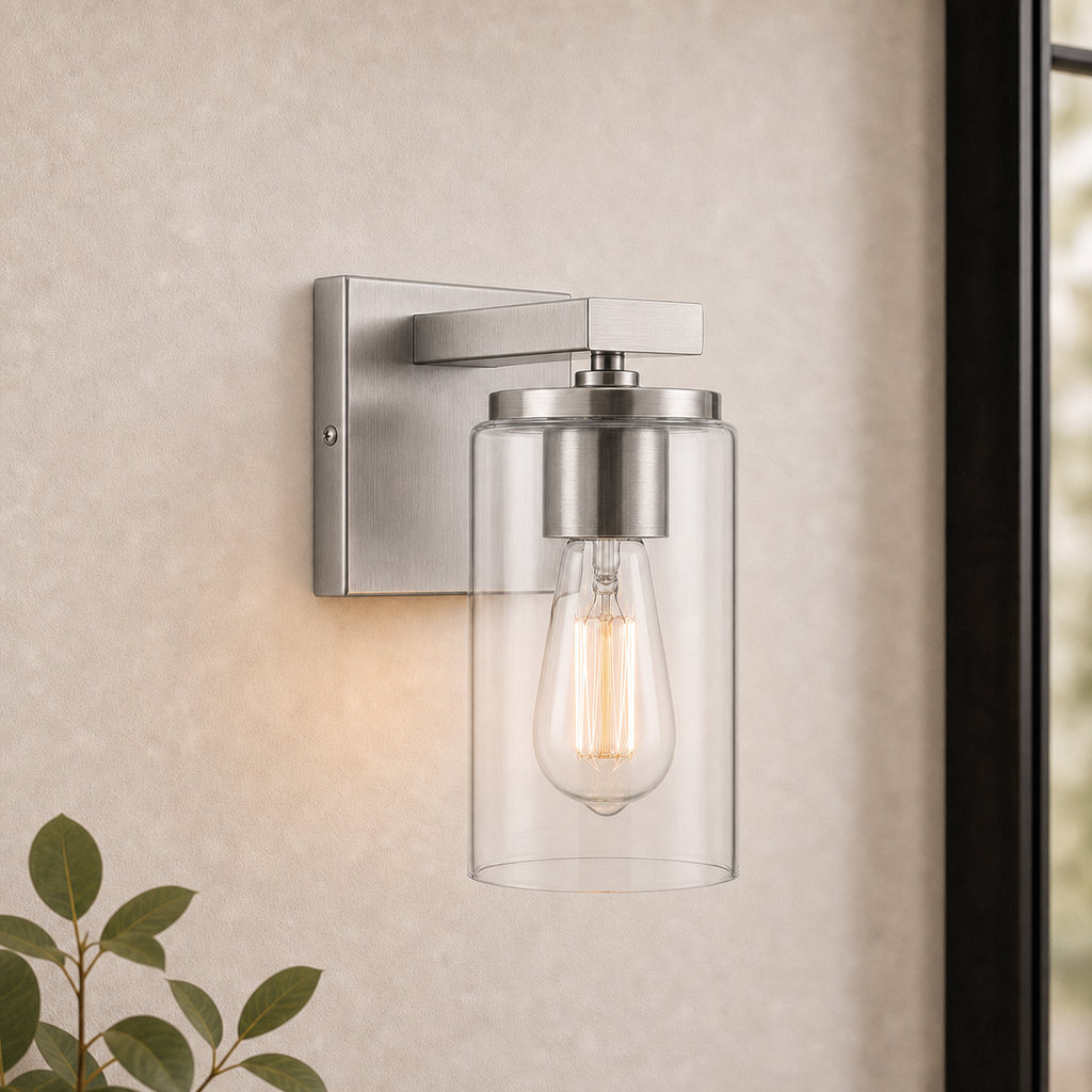 MERIDIAN Bathroom Vanity Light - 1-Light — Splash-Safe Bathroom Mirror Lighting